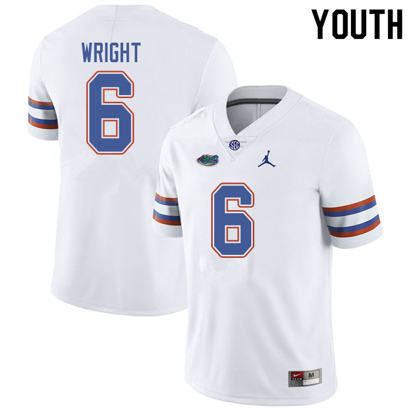 Jordan Brand Youth #6 Nay'Quan Wright Florida Gators College Football Jerseys Sale-White